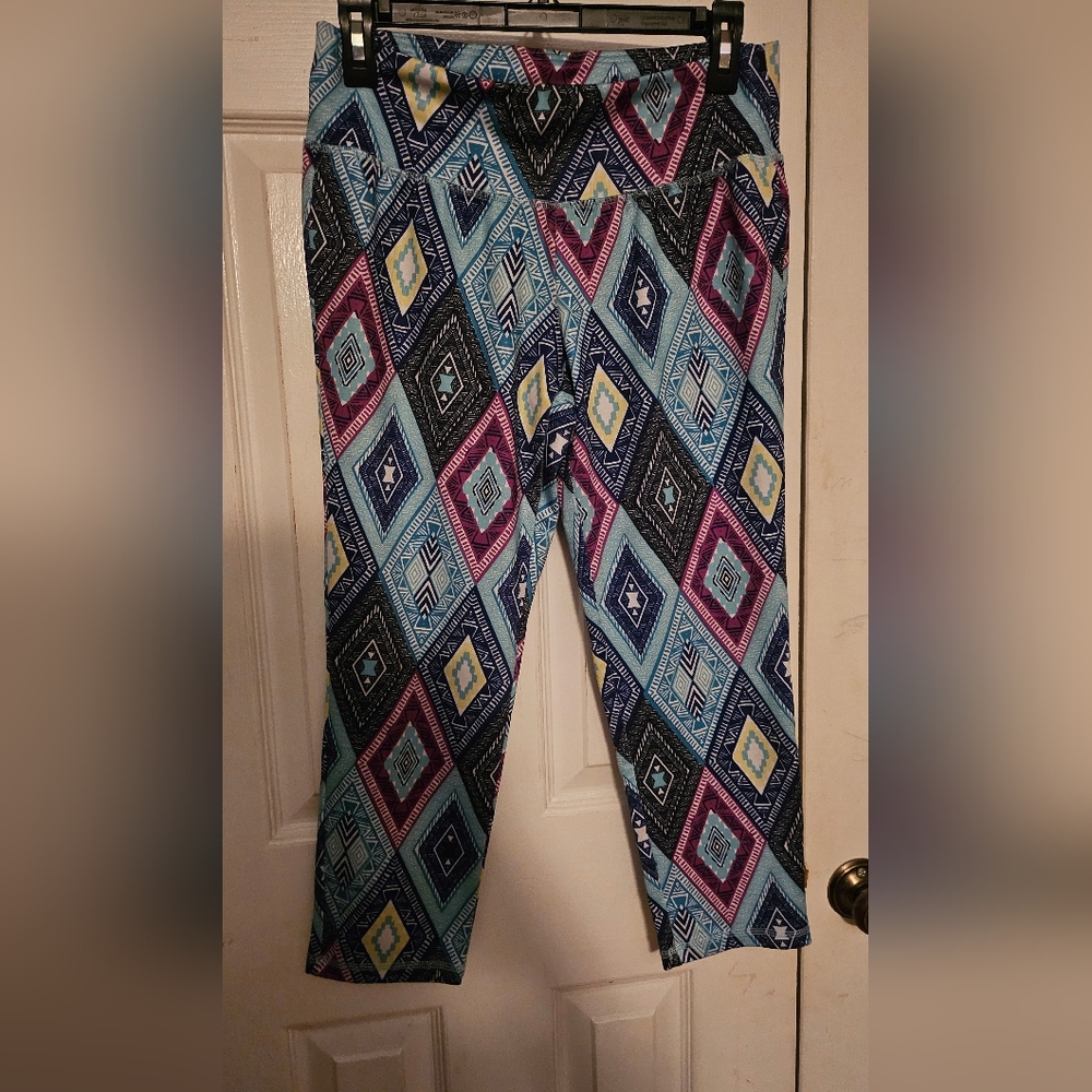 KRISTINE NICOLE COLORFUL LEGGINGS, SIZE MEDIUM